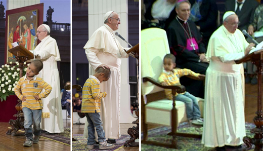 Little boy-pope- chair